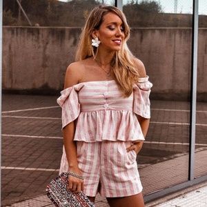 Zara High Waist Linen short set